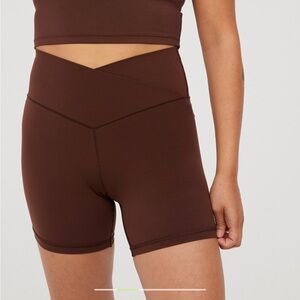 Aerie Chocolate High-Waisted Athletic Shorts